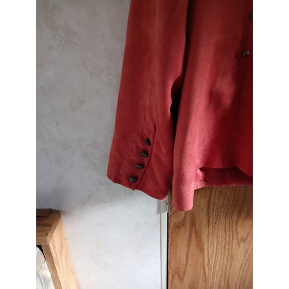 TanJay Y2K Rust Red Tailored Blzr Career Corporatecore Power Dressing Sz Large - Picture 7 of 10